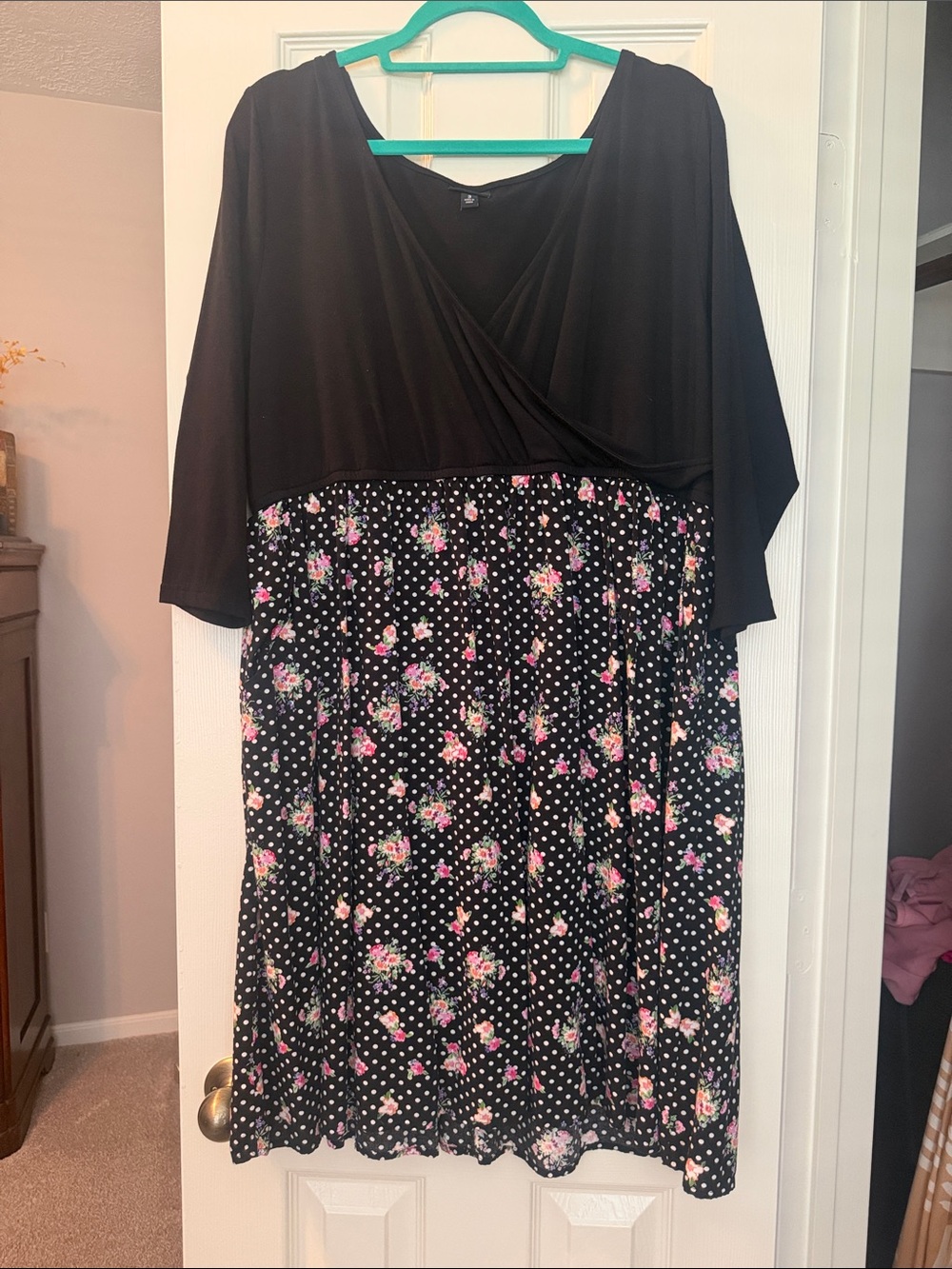 torrid Black & Pink Floral Midi Dress